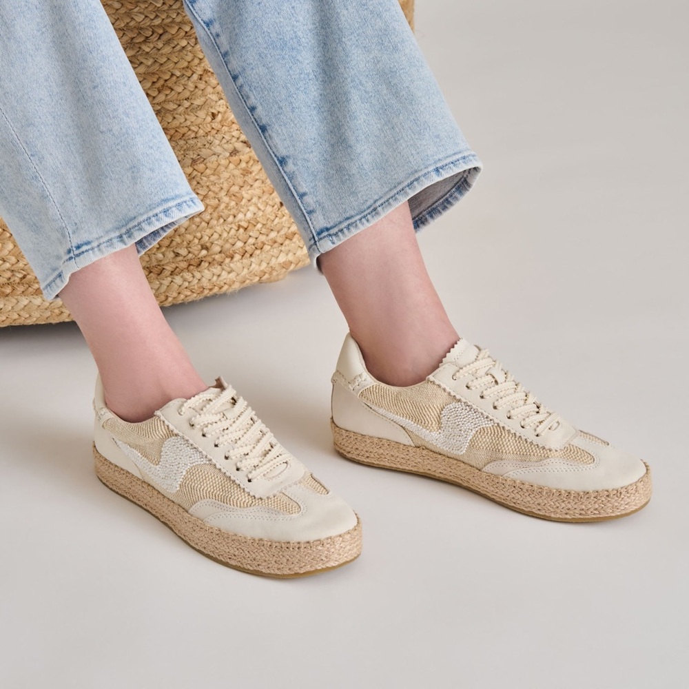 Dolce Vita Notice Espadrille Bead Sneakers Natural Multi Burlap